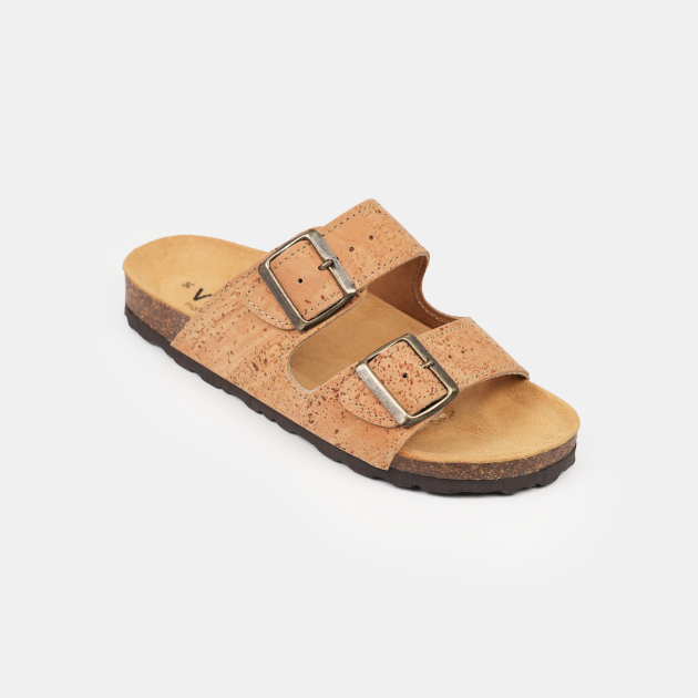 Chinelo Em Cortiça Com Dupla Fivela Velen